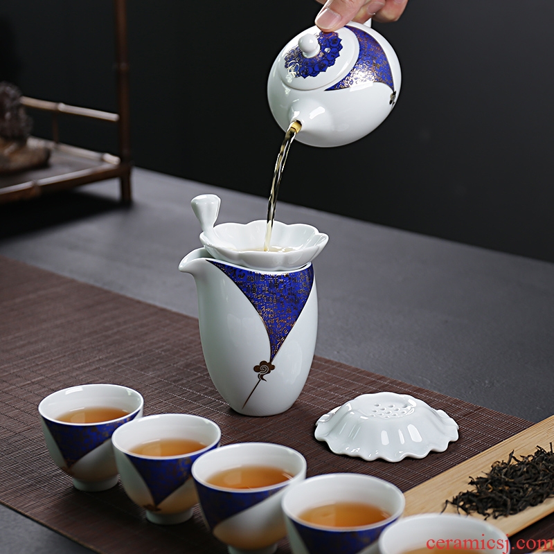 Thyme tang kung fu tea set tea tea ceremony of a complete set of Japanese ceramics fair) a cup of tea to wash the teapot