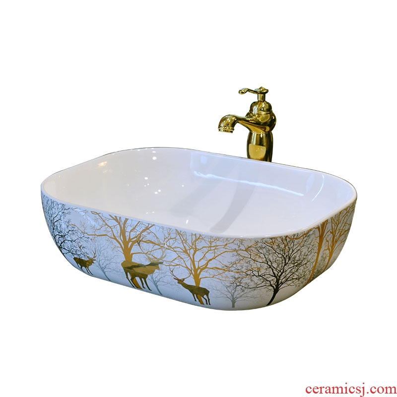 Ceramic European household toilet lavabo lavatory basin on stage around the basin that wash a face shape toilet stage basin