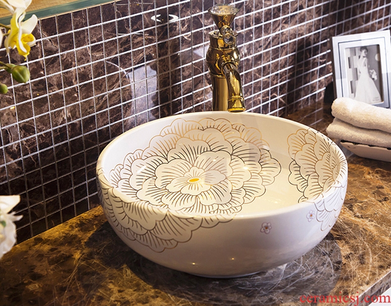 Jingdezhen ceramic small 35 cm frosted butterfly ceramic art basin on its lavatory sink basin