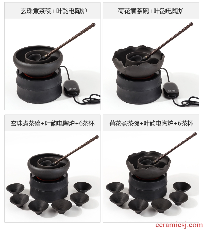 Bin DE lava-rock electric cook kung fu tea exchanger with the ceramics TaoLu household black tea pu-erh tea temperature curing pot bowl suit