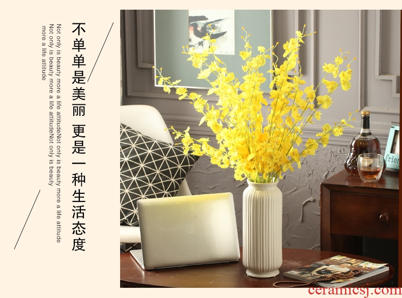 Contemporary and contracted ceramic vase continental living room TV cabinet table decorations simulation flower flower dried flowers furnishing articles