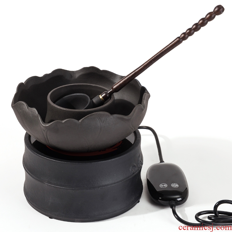 Bin DE lava-rock electric cook kung fu tea exchanger with the ceramics TaoLu household black tea pu-erh tea temperature curing pot bowl suit