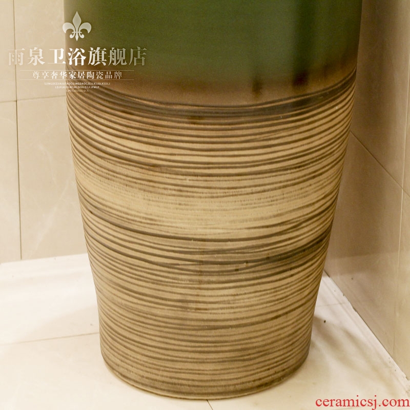 Jingdezhen ceramic art basin pillar basin sink floor type lavatory basin column basin suit