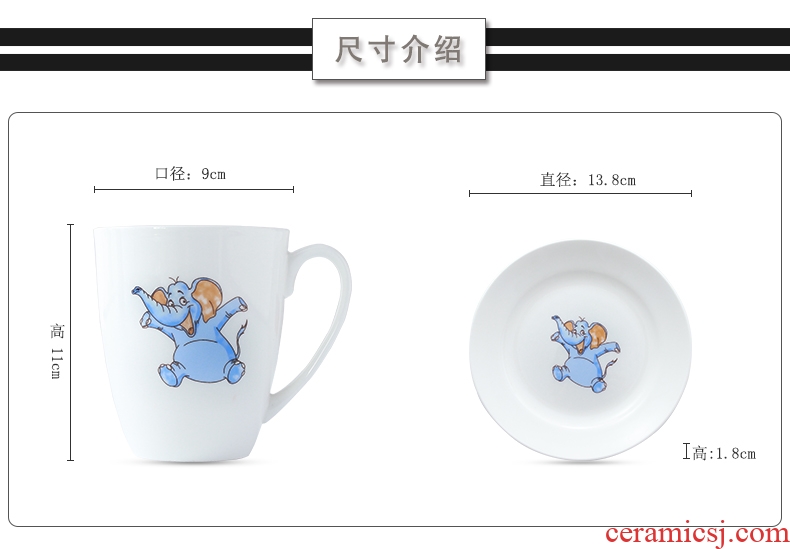 Bone China mugs creative glass ceramic cup with saucer cute couple cups of milk cereal breakfast coffee cup