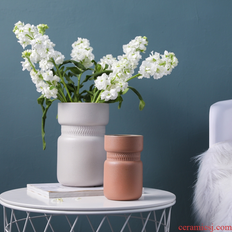 Nordic vase furnishing articles simulation flowers artificial flowers flower arranging modern creative home sitting room adornment desktop ceramic vase