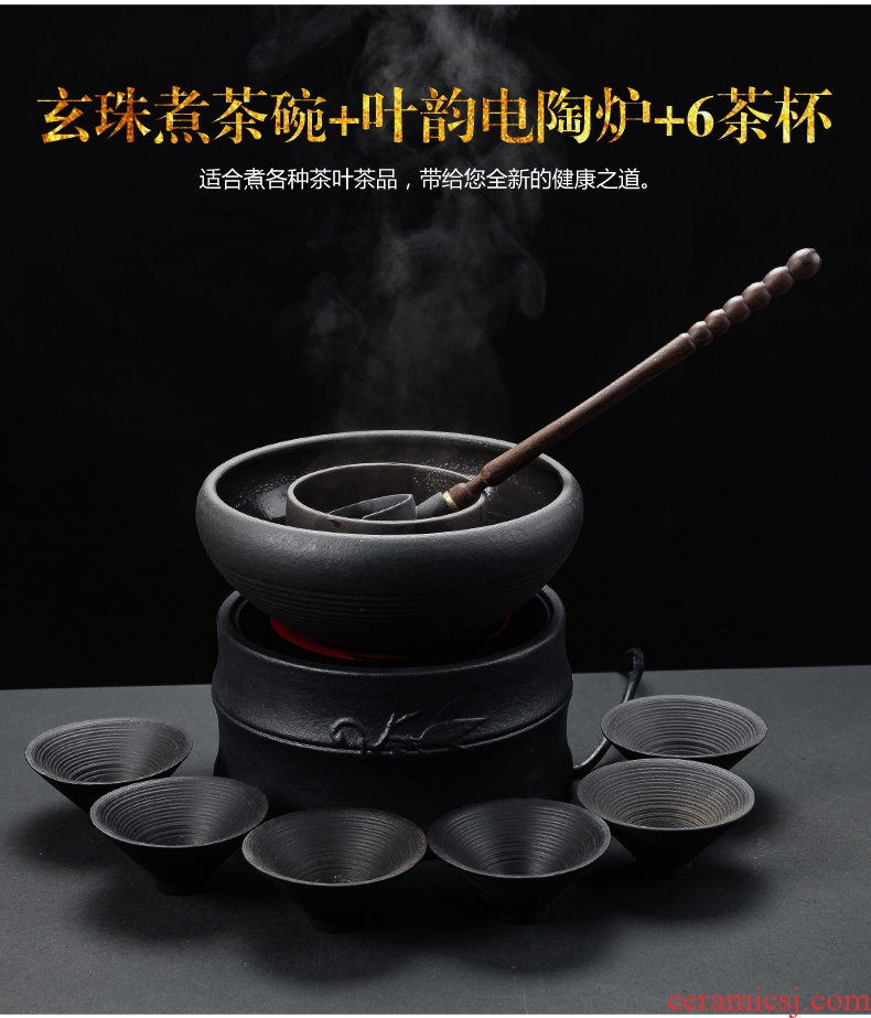 Bin DE lava-rock electric cook kung fu tea exchanger with the ceramics TaoLu household black tea pu-erh tea temperature curing pot bowl suit