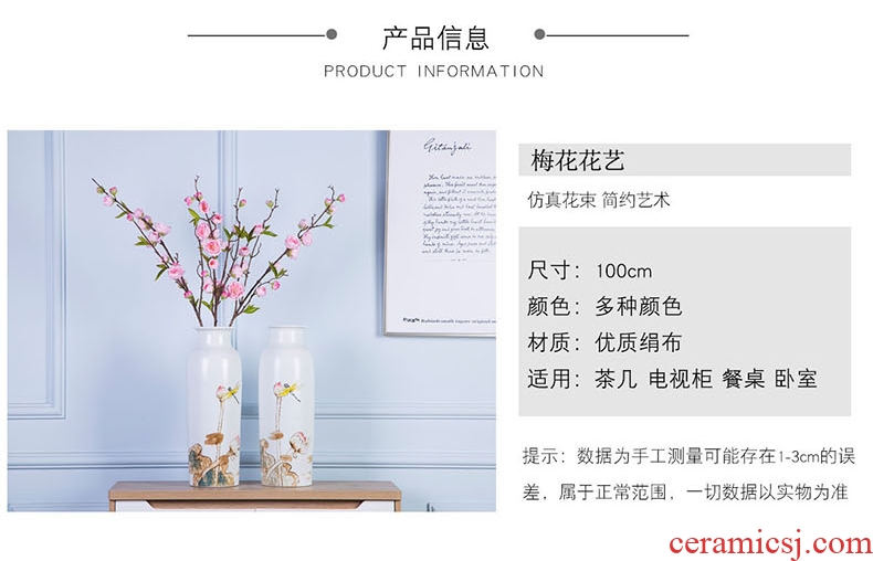 The minister ceramic plum flower simulation flowers interior furnishing articles sitting room adornment bouquets of pink flowers simulation household