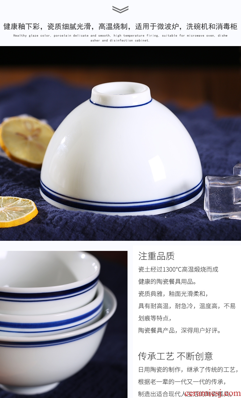 Jingdezhen ceramic bowl contracted nostalgic retro tableware under the Chinese creative glaze color bulb rainbow noodle bowl home to eat a small bowl