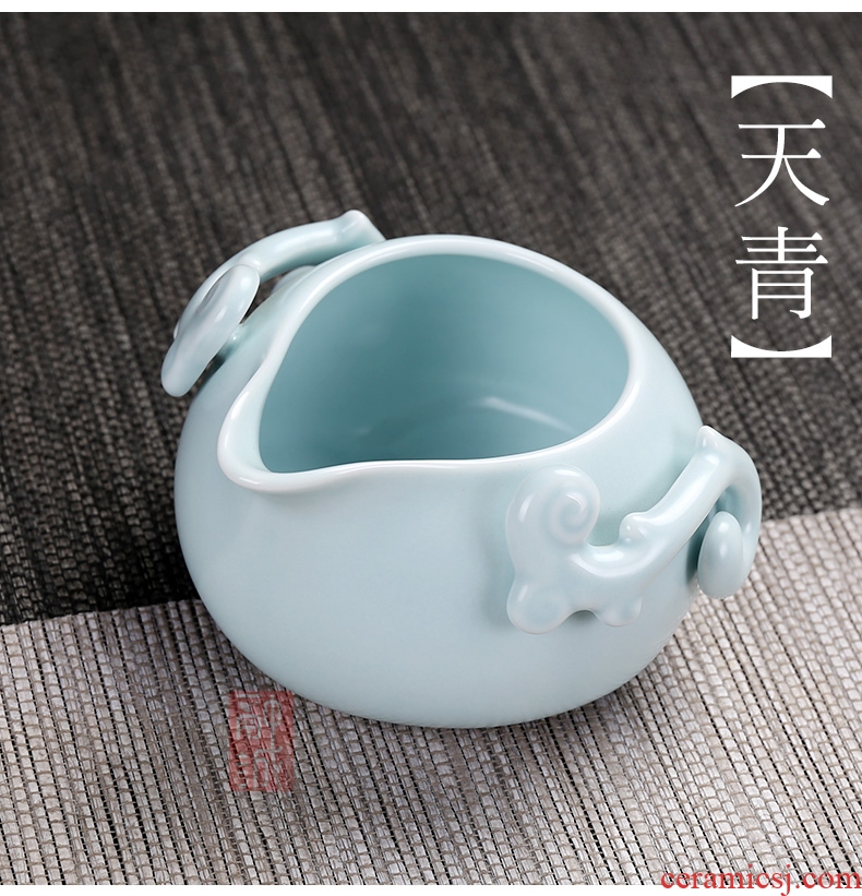Kiln ceramic fair mug) suit kung fu tea tea accessories points resistance to hot tea sea creative tea cup