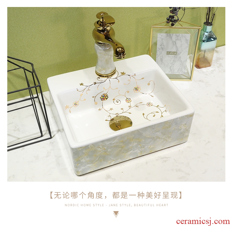 European marble platform basin of jingdezhen ceramic lavatory toilet stage basin art basin on the sink