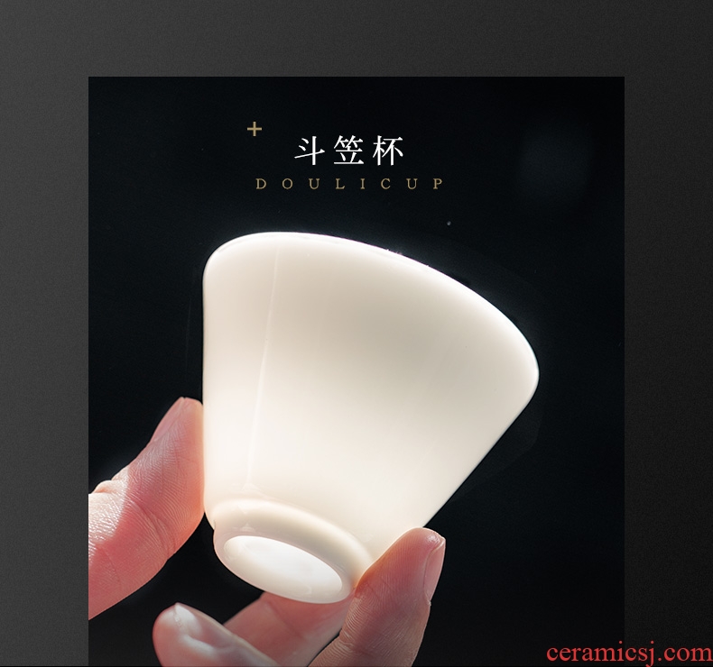 And jade hall of dehua porcelain cup kaolin white porcelain ceramic individual sample tea cup tea cup cup master cup