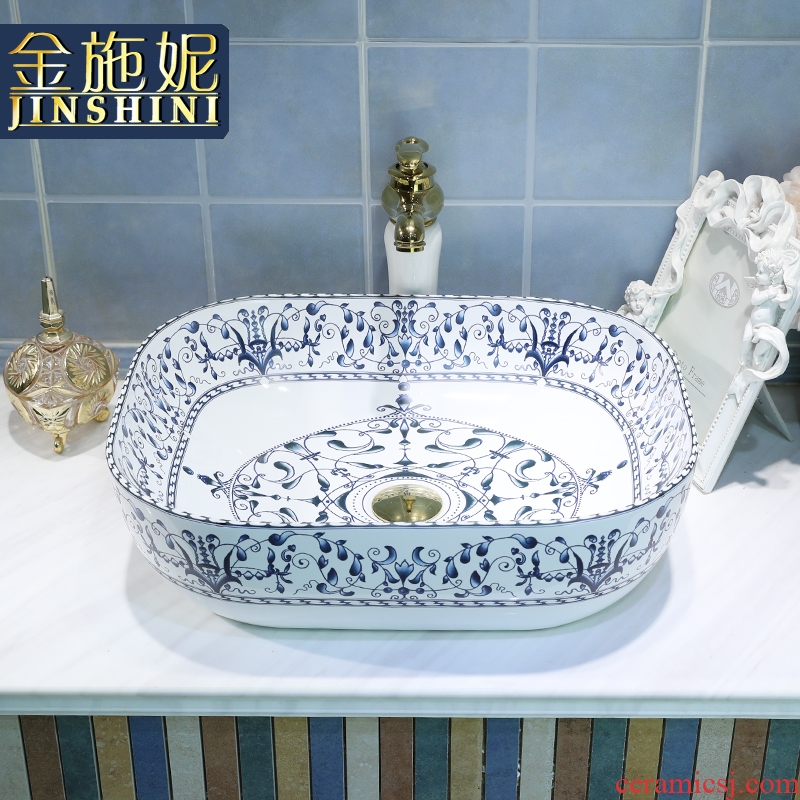 Table plate oval ceramic lavabo stage basin of Chinese style restoring ancient ways art basin toilet lavatory basin