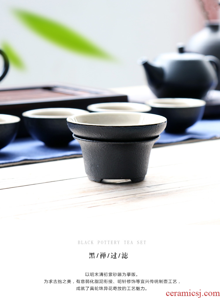 Chen xiang filter of black ceramic) thick black zen tao kung fu tea filters