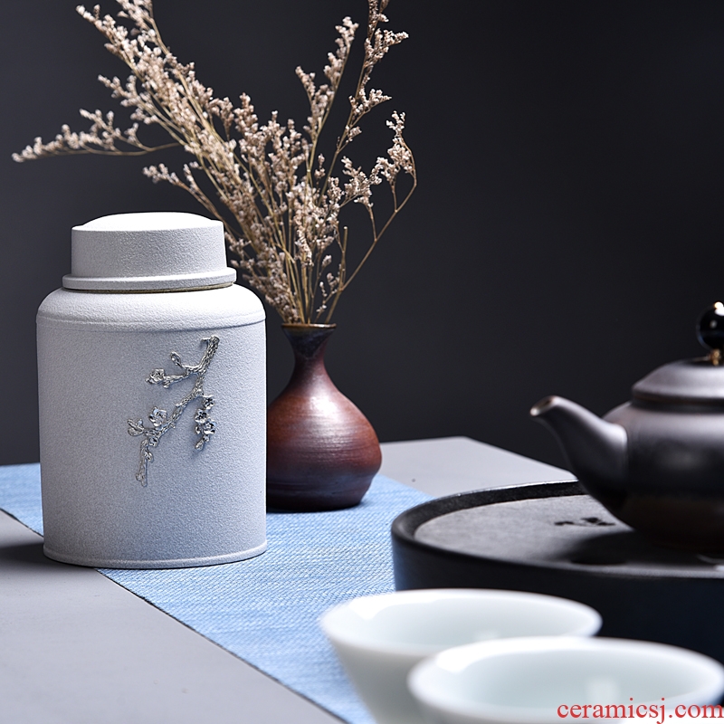 Hong bo acura tin caddy ceramic seal POTS coarse TaoCun POTS of tea tea pot large tea boxes