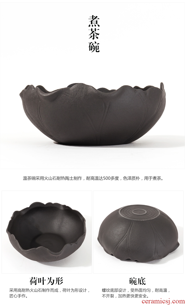 Bin DE lava-rock electric cook kung fu tea exchanger with the ceramics TaoLu household black tea pu-erh tea temperature curing pot bowl suit