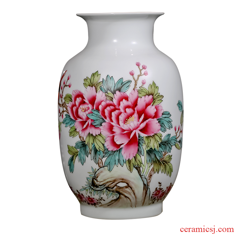 Master of jingdezhen ceramics hand-painted pastel vases, flower arranging flowers prosperous Chinese sitting room ark furnishing articles