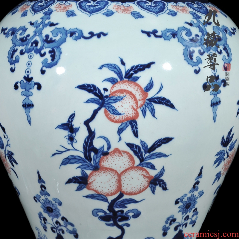 Blue and white porcelain of jingdezhen ceramics archaize youligong general jar with cover storage tank sitting room decoration crafts