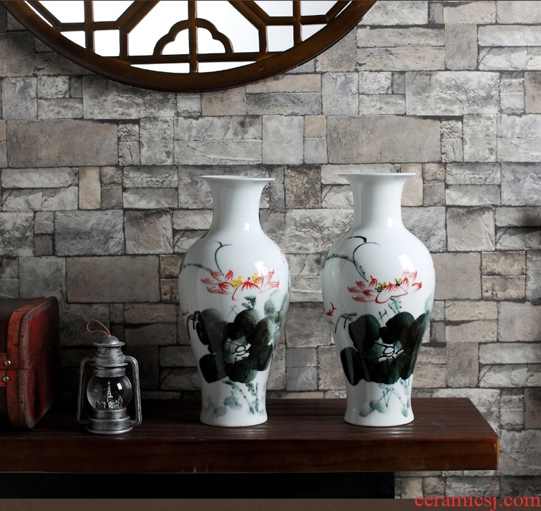 Jingdezhen ceramics by hand the glass vase furnishing articles dried flower arranging flowers sitting room lucky bamboo home home decorations