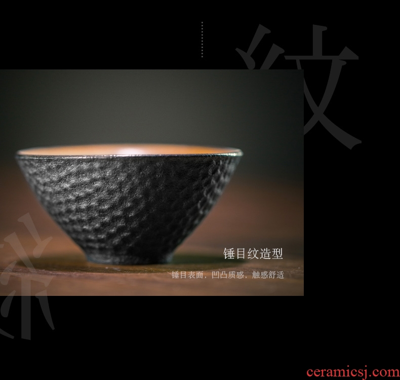 And hall hammer eye grain sample tea cup thick ceramic tea cup ceramic big cup of kung fu tea set hat cup restoring ancient ways