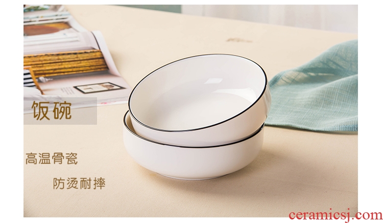 Creative, Korean ceramics tableware porringer rice bowl rainbow noodle bowl bowl dish dessert bowl suit