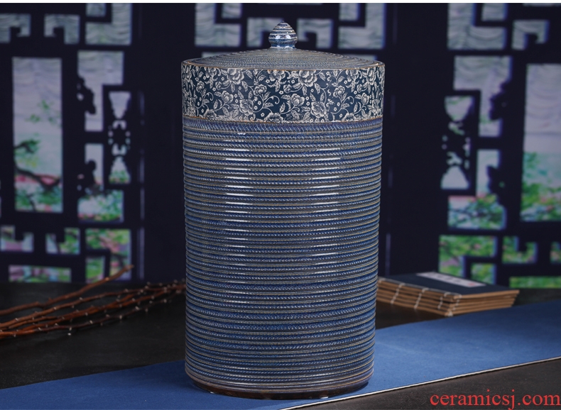 Jingdezhen ceramic seal caddy large sealed container pu 'er tea cans ceramic household gift box packaging