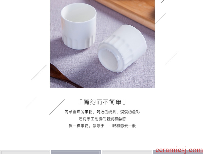 Jingdezhen ceramic tableware white glass hotel restaurant table tea cups can be printed LOGO