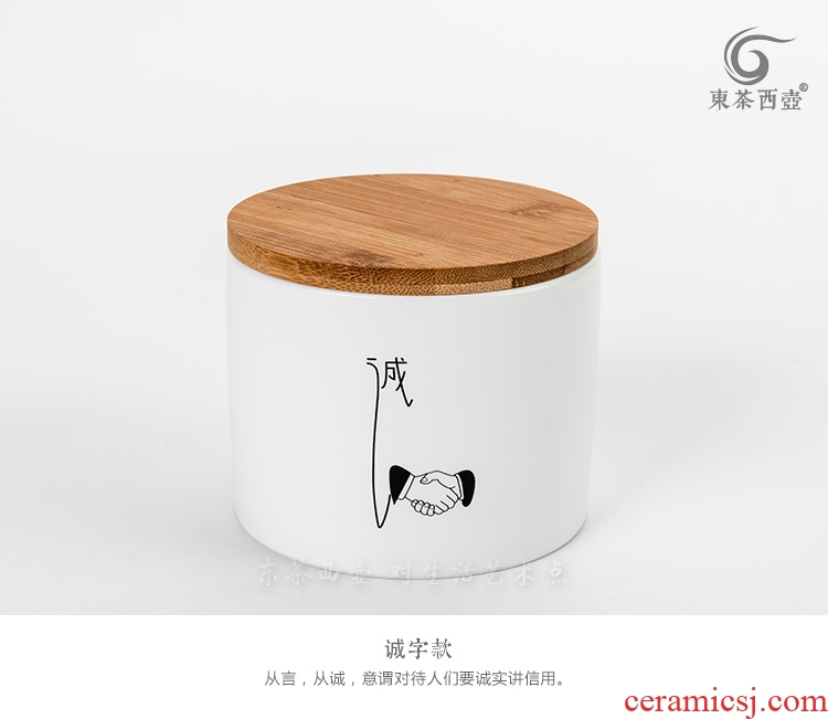 East west tea pot of ceramic seal storage tank puer tea pot of tea box of inferior smooth prophecy bamboo cover the tea pot