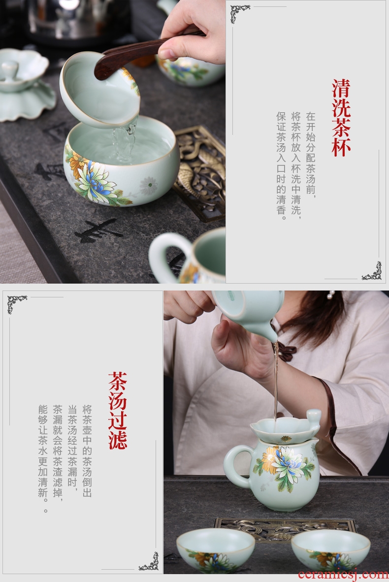 In tang dynasty pottery and porcelain of a complete set of kung fu tea sets big gift boxes on your kiln on Japanese tea ceremony