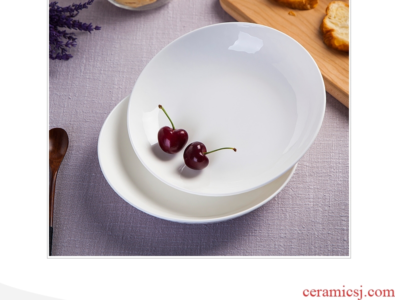 FanPan jingdezhen ceramic tableware dish plate household ceramic plate water cube creative embossed white home plate