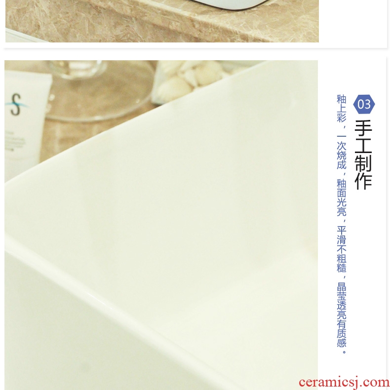 Jingdezhen ceramic toilet stage basin rain spring art basin on the lavatory basin plain white balcony sink