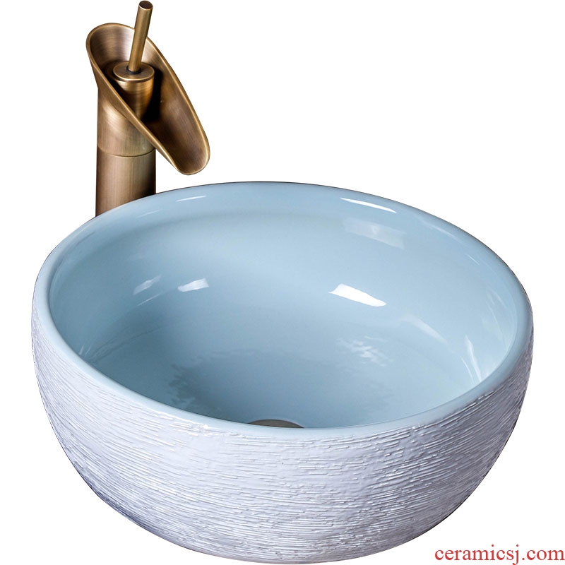 Jingdezhen ceramic plate stage basin to wash your hands round Chinese contracted creative art hotel toilet wash basin