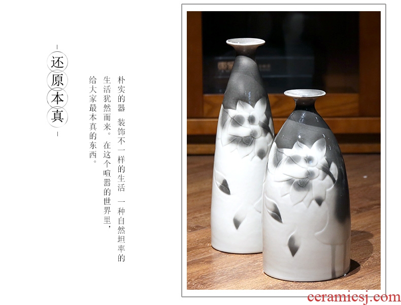 Jingdezhen ceramic Chinese dried flower vase vase suit small mouth sitting room place decorative bottle household act the role ofing is tasted