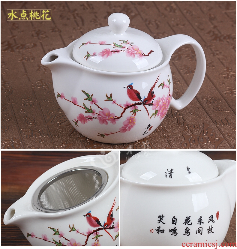 Jingdezhen ceramic teapot large single pot of kung fu tea tea to small landscape filtering of blue and white porcelain teapot