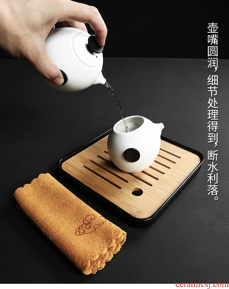 Yipin # $ceramic cups teapot tea towel kung fu tea sets the whole household contracted portable tea set