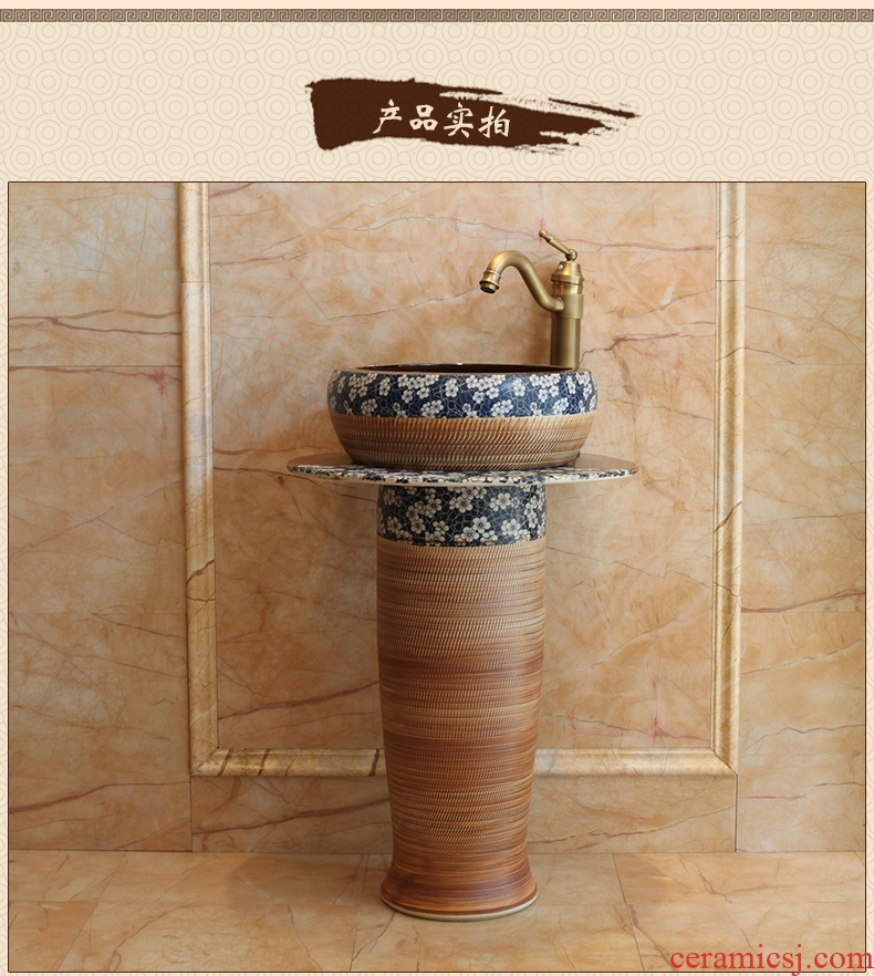 Jingdezhen ceramic basin toilet lavabo column pillar one lavatory basin sink art home