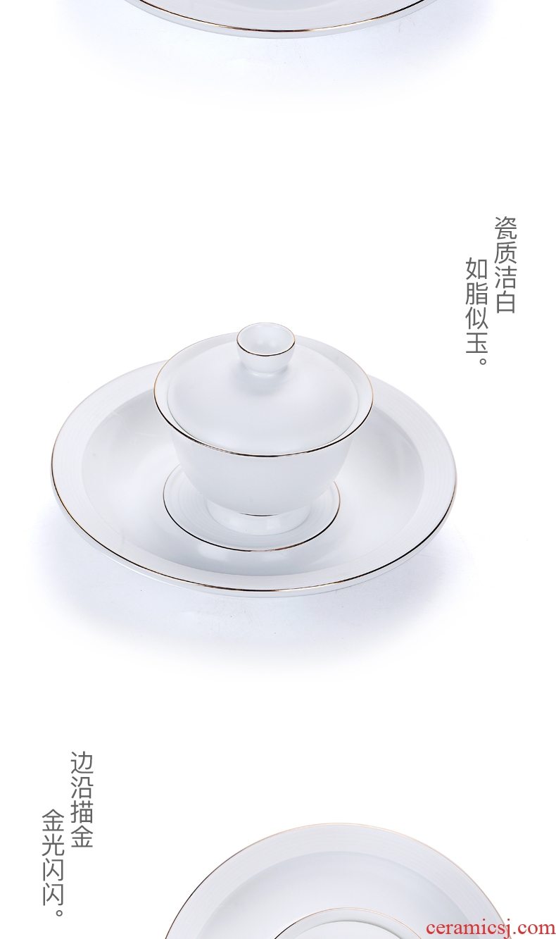 Old kung fu tea tea accessories at grid white porcelain pot of large bearing ceramic pot tray pot pad dry foam plate tureen