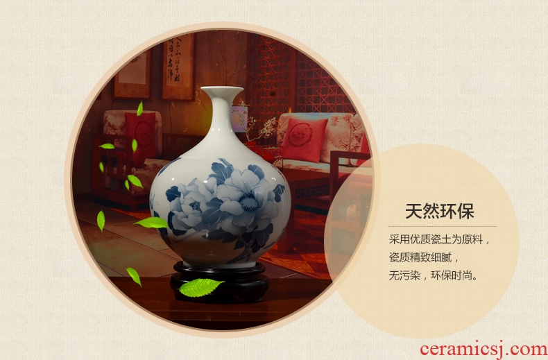 Oriental clay ceramic hand-painted vases furnishing articles creative Chinese style living room TV cabinet decoration/bottle
