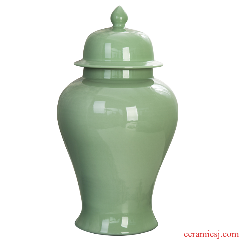 Jingdezhen ceramics general celadon pot vase example room sitting room of new Chinese style household soft adornment is placed