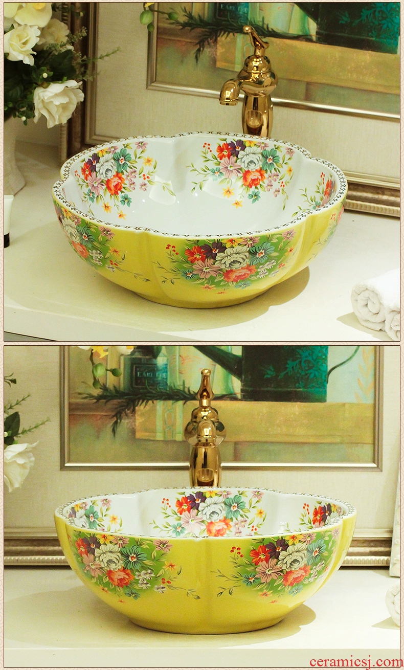 Jingdezhen ceramic stage basin toilet petals european-style hotel the pool that wash a face to wash its contracted art the sink