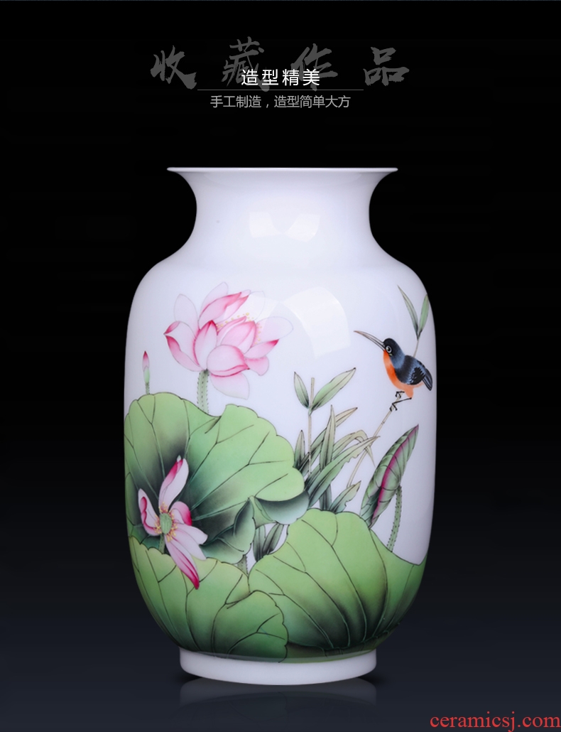 Jingdezhen ceramic home sitting room porch handmade porcelain decorative flower vase is placed new Chinese arts and crafts