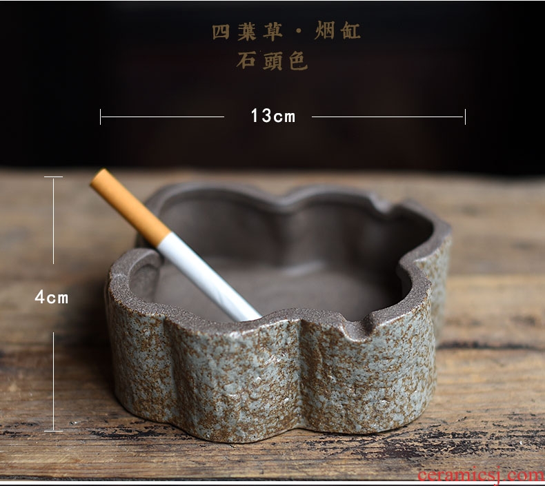 Tao fan creative ashtray home furnishing articles accessories coarse pottery flowerpot ceramics vintage Japanese contracted personality ashtrays