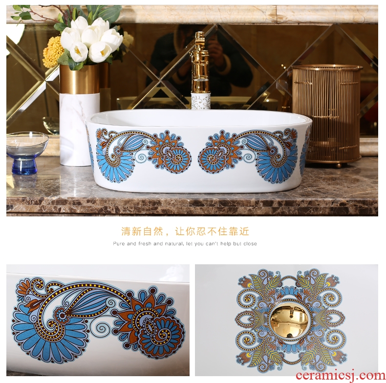 Small size on the basin of rectangular art 35 cm toilet lavabo small lavatory basin of household ceramics