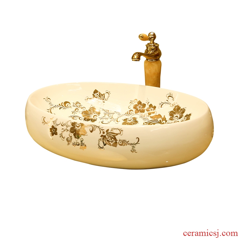 Basin sink oval ceramic household toilet creative art that defend bath artical the pool that wash a face basin that wash a face