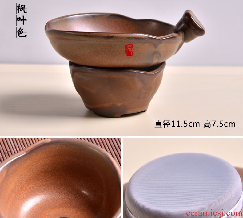 Tao fan ceramic) coarse pottery tea strainer saucer set of purple sand tea accessories kung fu tea accessories coffee filter