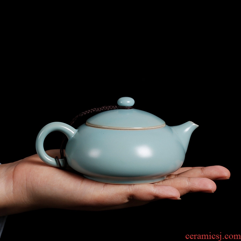 Green tea seed day your kiln ceramic teapot single your porcelain crack glaze flat pot large slicing can have tea