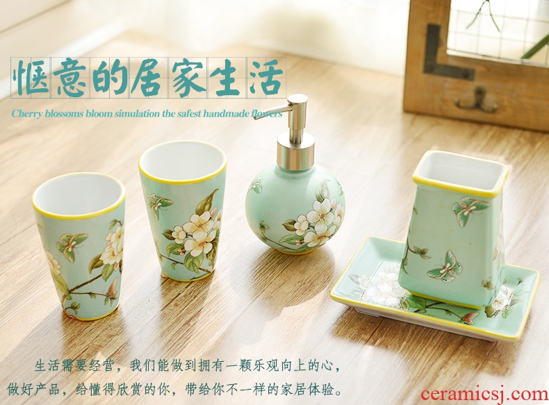 Murphy set American country ceramic sanitary ware five new Chinese style toilet bathroom toiletries decorative furnishing articles