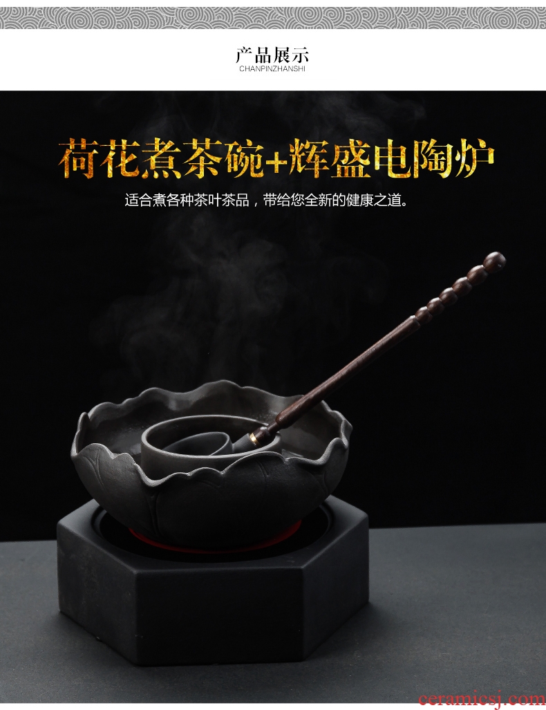 Bin DE lava-rock electric cook kung fu tea exchanger with the ceramics TaoLu household black tea pu-erh tea temperature curing pot bowl suit