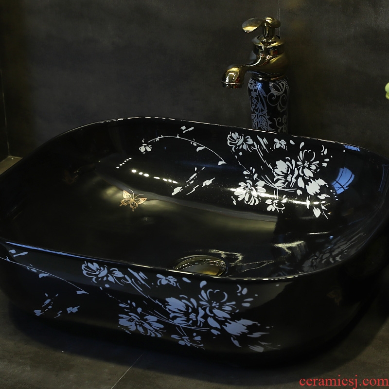 Gold cellnique contracted sink ceramic art on the stage basin black light lavatory toilet basin