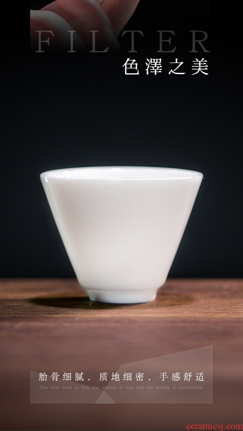 And jade hall of dehua porcelain cup kaolin white porcelain ceramic individual sample tea cup tea cup cup master cup