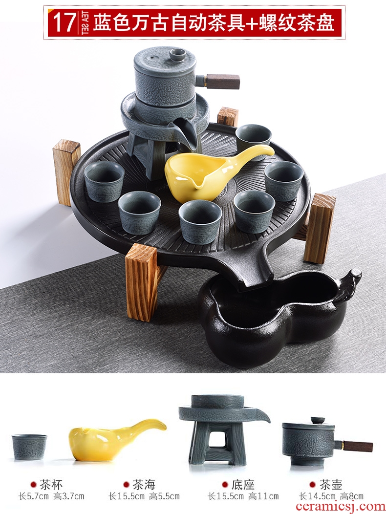 Porcelain god contracted Japanese tea ceremony household utensils suit real wood double stone mill ceramic cups tea tray tea tea